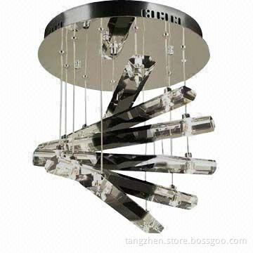 Modern simple Gen-shaped K9 crystal ceiling light with good-quality, low price